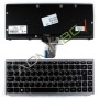 Πληκτρολόγιο Lenovo IdeaPad Z400, Μαύρο Ασήμι με Backlit, US/UK ( +BG Print)