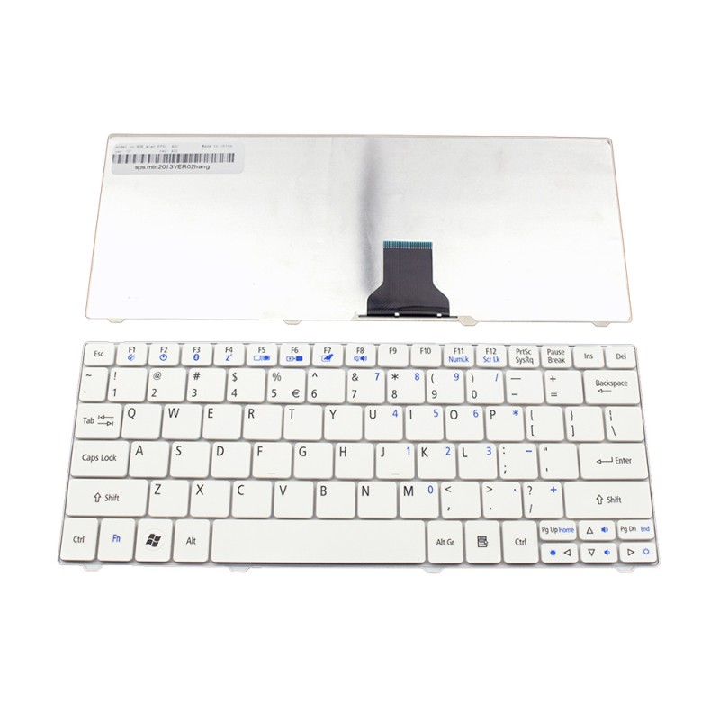 Πληκτρολόγιο Acer Aspire One 751H (ZA3) 752, άσπροa, US/UK ( +BG Print)