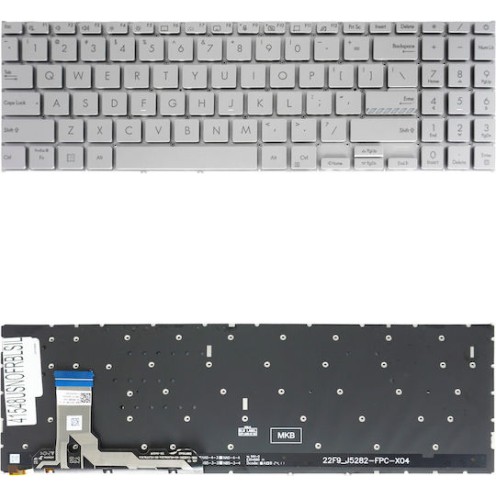 Πληκτρολόγιο Asus W3 W3J A8 F8 N80, Ασήμι, US/UK ( +BG Print)