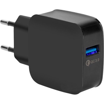 Φορτιστής μπαταρίας inteligent 3.0 USB - Μαύρος