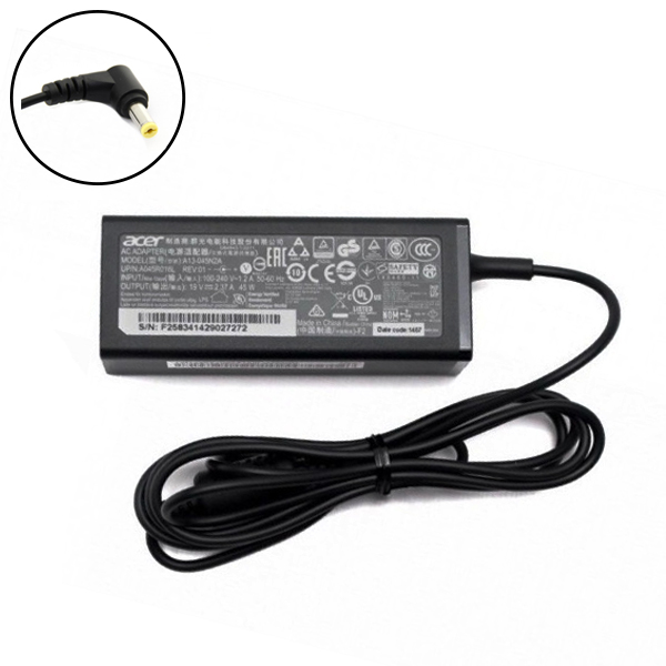 Γνήσιος φορτιστής φορητού υπολογιστή Acer 19V 2.37A 45W - (5.5x1.7) New Design