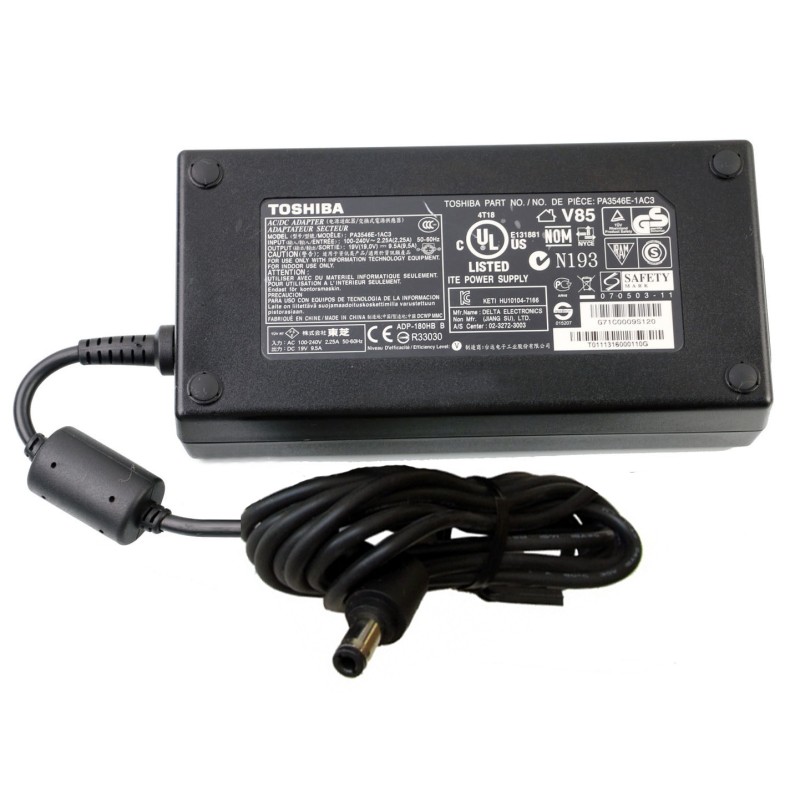 Γνήσιος φορτιστής φορητού υπολογιστή Toshiba - 19V / 9.5A / 180W - (5.5x2.5)