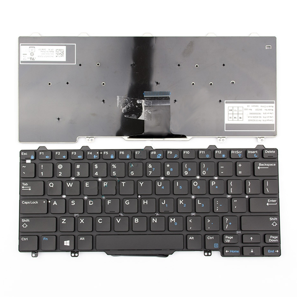 Πληκτρολόγιο Dell Latitude 13 E7250 5250, Μαύρο, US