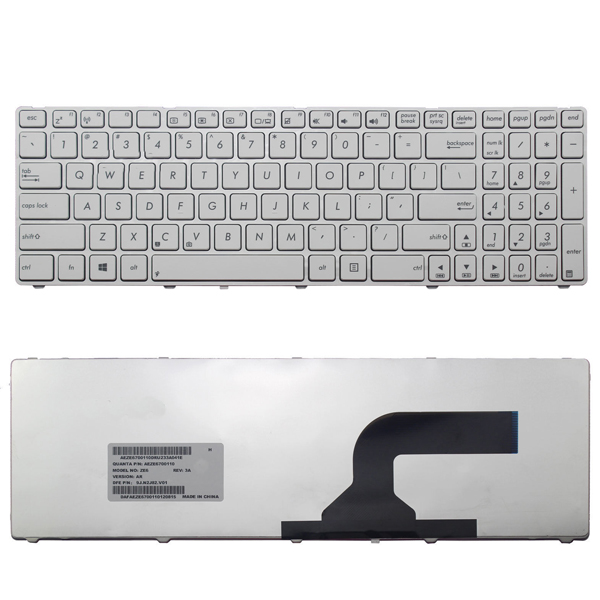 Πληκτρολόγιο Asus G72 G73 F50 F70SL K52, άσπροa, US/UK