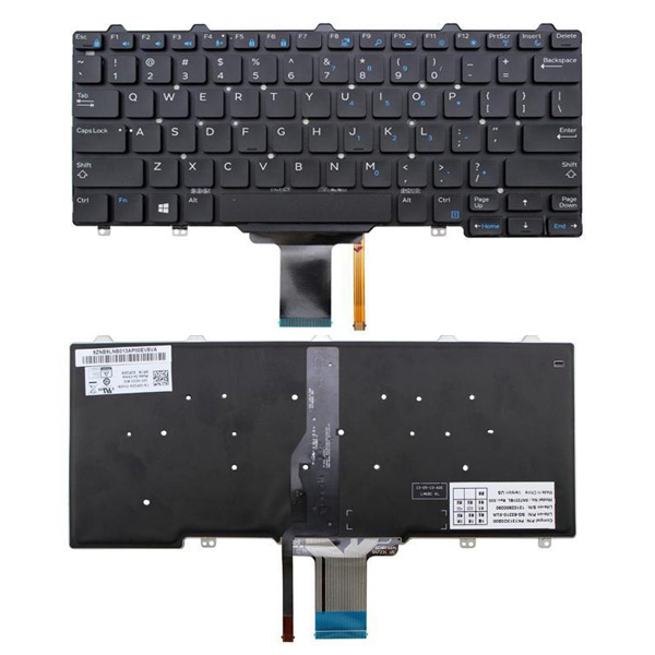 Πληκτρολόγιο Dell Latitude 13 5250 E7250, Μαύρο με Backlit, US