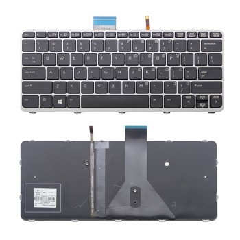 Πληκτρολόγιο HP EliteBook Folio 1020 G1, Μαύρο Ασήμι με Backlit, US/UK