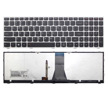 Πληκτρολόγιο Lenovo IdeaPad 500-15 B50-30, Μαύρο Ασήμι με Backlit, US/UK