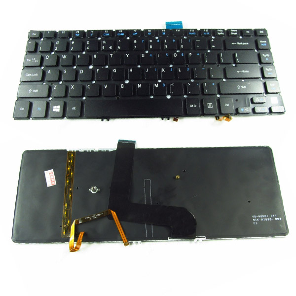 Πληκτρολόγιο Acer Aspire M5-481T M5-481TG M5-481PT M5-481PTG, Μαύρο με Backlit, US/UK