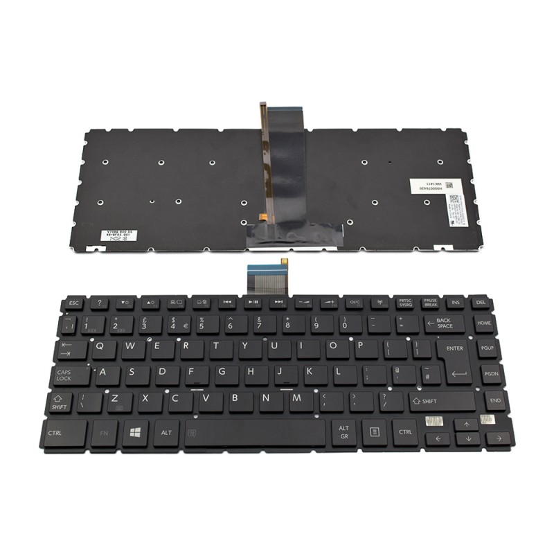 Πληκτρολόγιο Toshiba Satellite E45T-B L40-B S40-B, Μαύρο,Glossy με Backlit, US