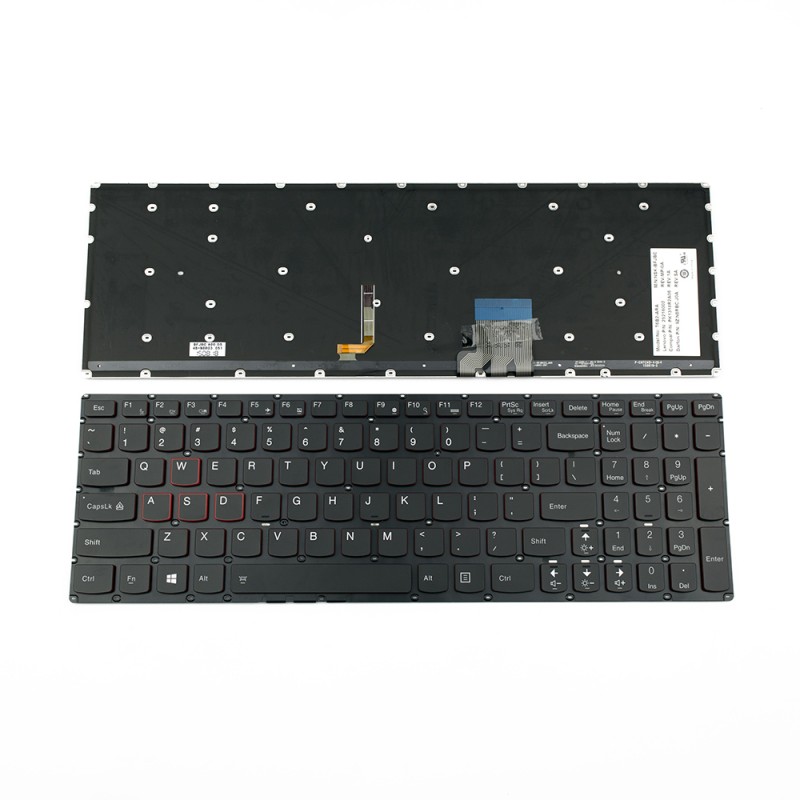 Πληκτρολόγιο Lenovo IdeaPad Y50-70 Y50-70AM Y70-70, Μαύρο με Backlit, US