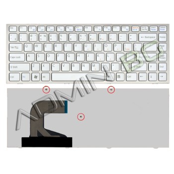 Πληκτρολόγιο Sony Vaio VPC-S Series, άσπροa Ασήμι, US/UK ( +BG Print)