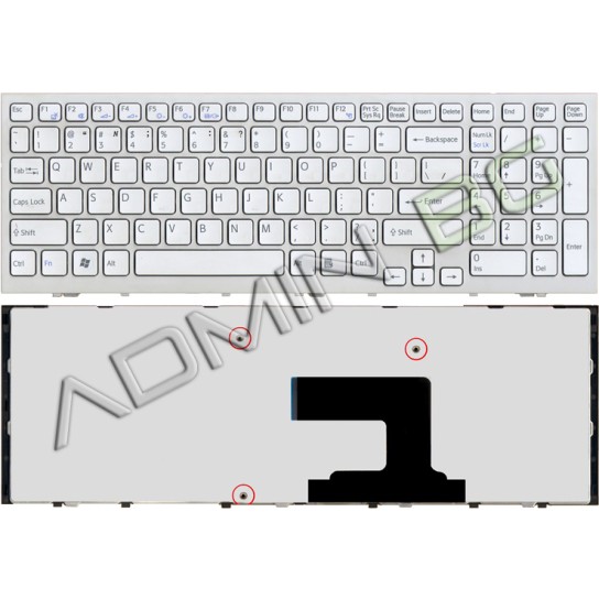 Πληκτρολόγιο Sony Vaio VPC-EL, άσπροa άσπροa, US/UK ( +BG Print)