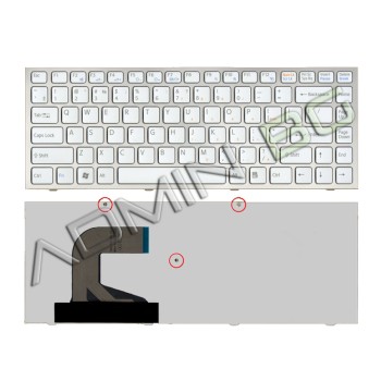 Πληκτρολόγιο Sony Vaio VPC-S Series, άσπροa Ασήμι, US/UK
