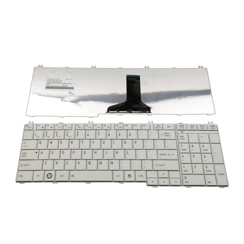 Πληκτρολόγιο Toshiba Satellite C650 C655 C660 L650 L655, άσπροa, US