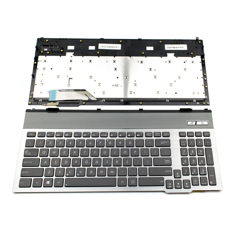 Πληκτρολόγιο Asus G55 G57, Γκρί με Backlit, US/UK
