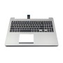 Cover C με Πληκτρολόγιο Asus S551LB - Ασήμι με μεγάφωνο (χωρίς επιφάνεια αφής)