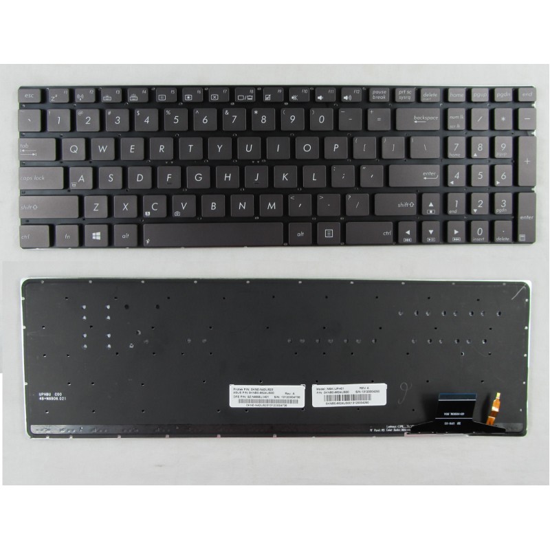 Πληκτρολόγιο Asus UX51, Γκρί με Backlit, US