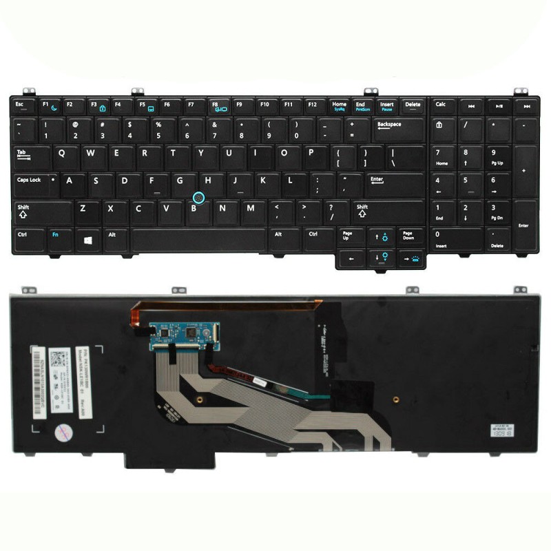 Πληκτρολόγιο Dell Latitude E5540, Μαύρο, με Pointing Stick με Backlit, US/UK ( +BG Print)