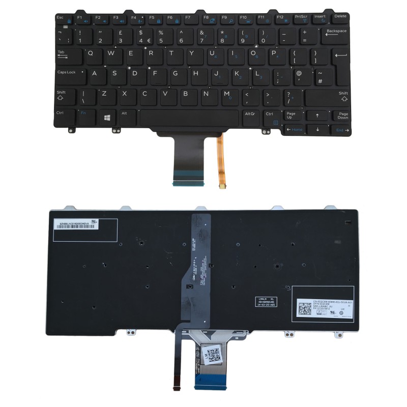 Πληκτρολόγιο Dell Latitude E7250, Μαύρο με Backlit, UK
