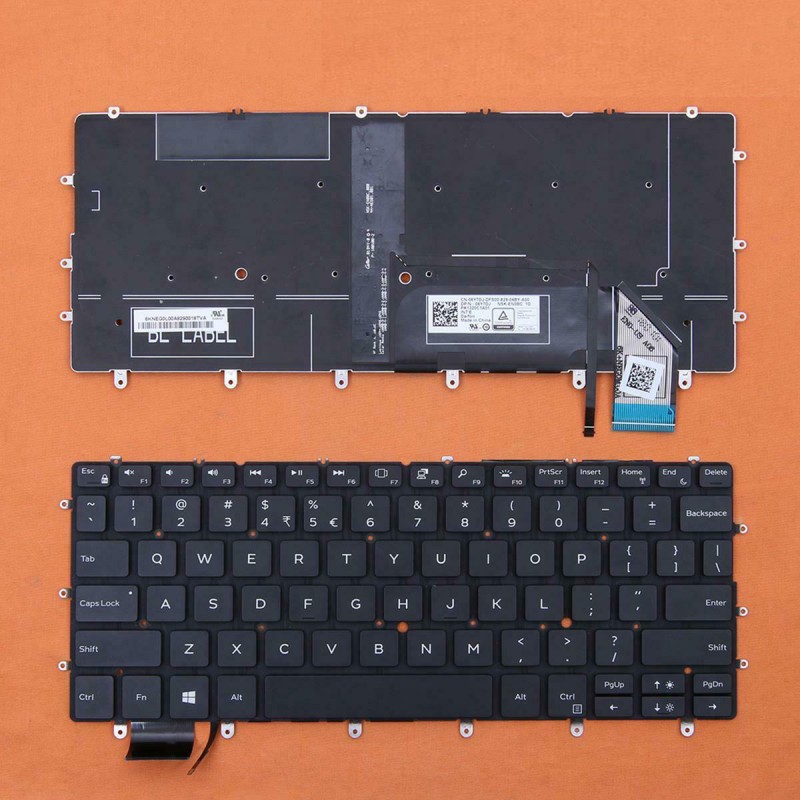 Πληκτρολόγιο Dell XPS 13 9370, Μαύρο με Backlit, US
