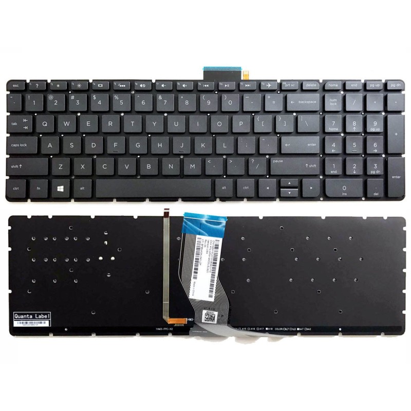 Πληκτρολόγιο HP Pavilion 15-AB 15-BC 15-AK 15-AE 15-AX, Μαύρο,άσπρο με Backlit, US