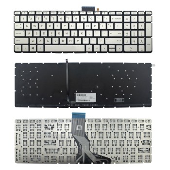 Πληκτρολόγιο HP Pavilion 15-AB 15-BC 15-AK 15-AU 15-AW 15-BJ 15-AE 15-AX Series, Ασήμι με Backlit, US