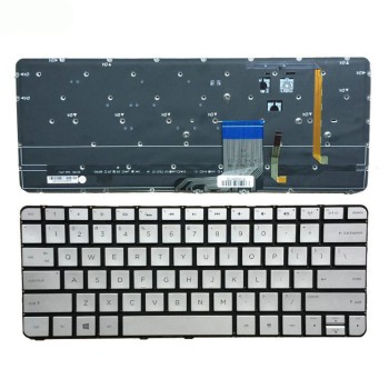 Πληκτρολόγιο HP Spectre 13-3000 13-3040eg 13-3011ea, Ασήμι με Backlit, US
