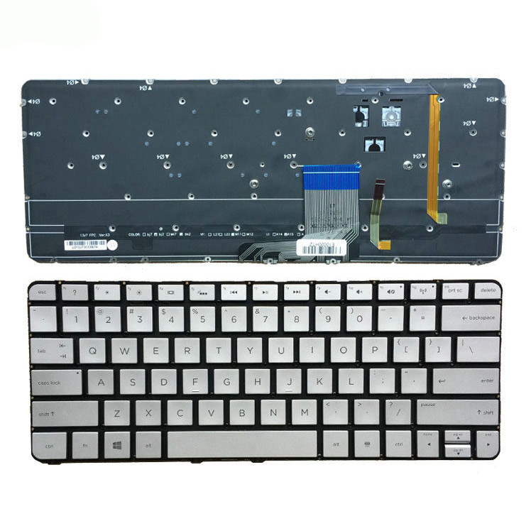 Πληκτρολόγιο HP Spectre 13-3000 13-3040eg 13-3011ea, Ασήμι με Backlit, US