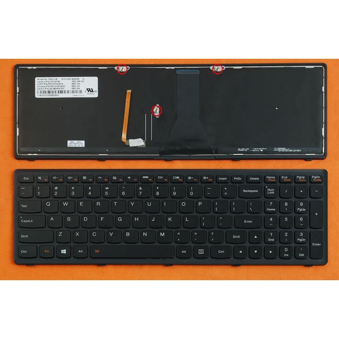 Πληκτρολόγιο Lenovo IdeaPad G600s, Μαύρο με Backlit, US/UK