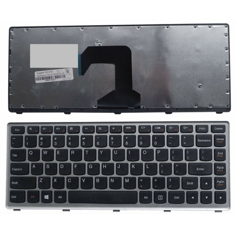 Πληκτρολόγιο Lenovo IdeaPad S400, Μαύρο Ασήμι, US/UK