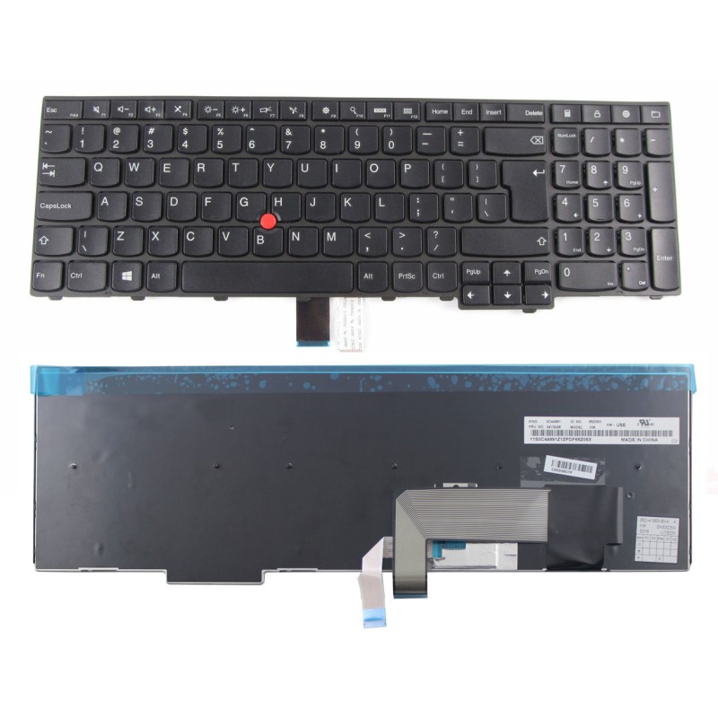 Πληκτρολόγιο Lenovo ThinkPad E531 E540 T540 T540p T560 W540, Μαύρο, 6 Βίδες, Original, US/UK ( +BG Print)