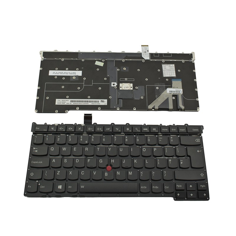 Πληκτρολόγιο Lenovo ThinkPad X1 Carbon Gen 3, 3th Gen Μαύρο,με Pointing Stick με Backlit, UK