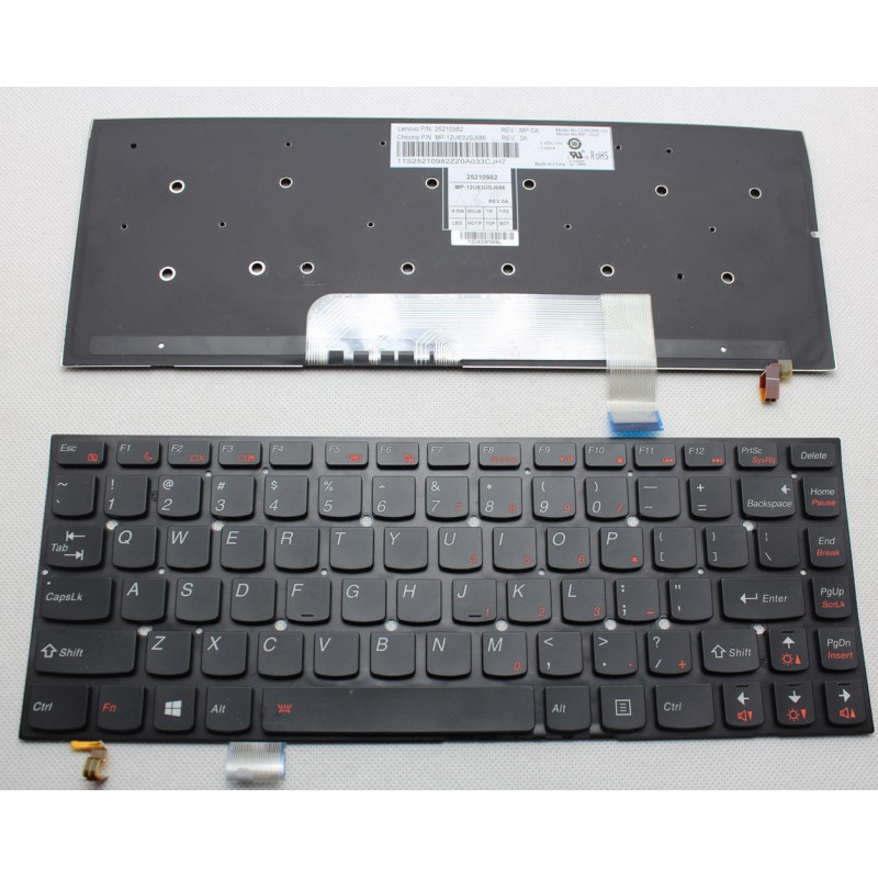 Πληκτρολόγιο Lenovo V4400 V4400u, Μαύρο με Backlit, US