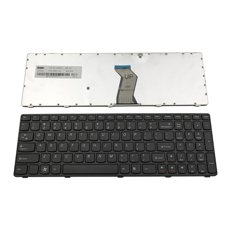 Πληκτρολόγιο Lenovo Y570, Μαύρο, US/UK