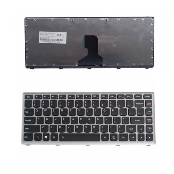 Πληκτρολόγιο Lenovo Z400, Μαύρο Ασήμι, US/UK
