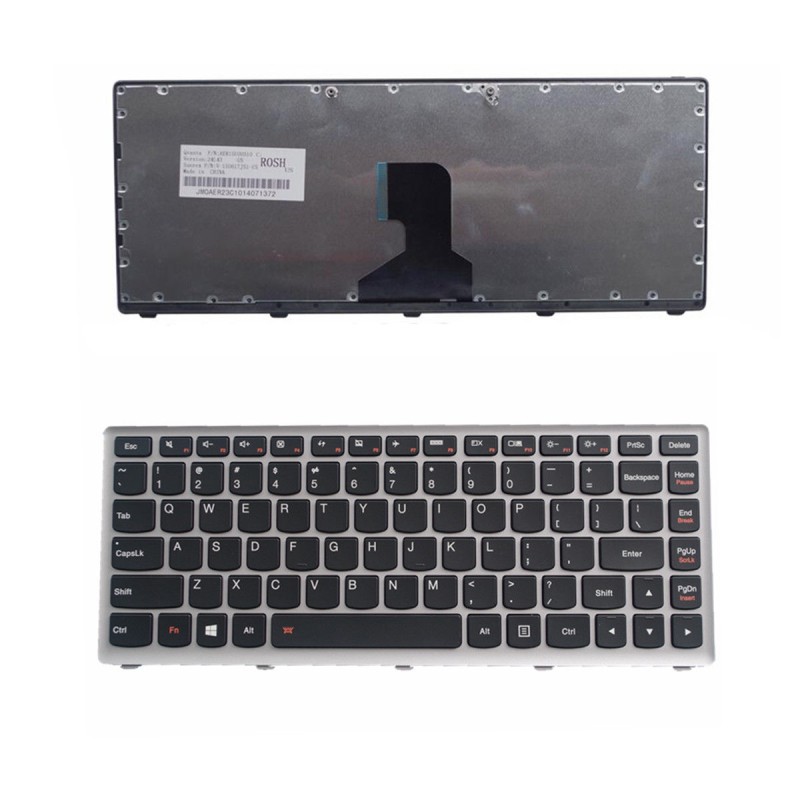Πληκτρολόγιο Lenovo Z400, Μαύρο Ασήμι, US/UK