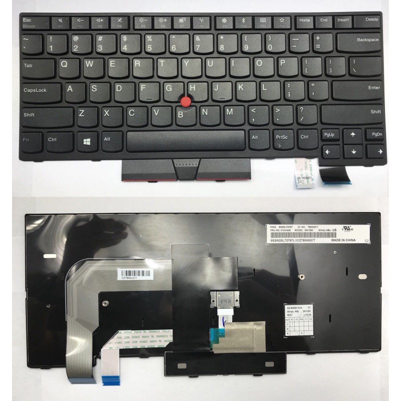 Πληκτρολόγιο Lenovo ThinkPad T470 T480, Μαύρο, με Pointing Stick, US/UK
