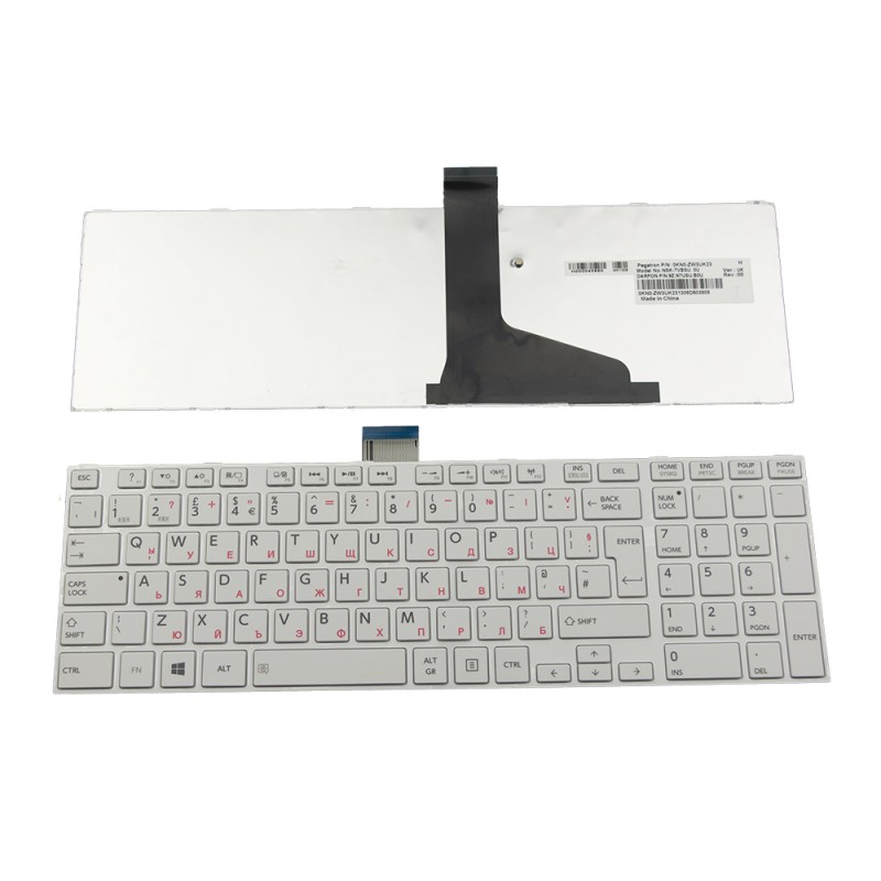 Πληκτρολόγιο Toshiba Satellite C850 C855 C850D L850 L850D, άσπροa άσπροa, US/UK ( +BG Print)