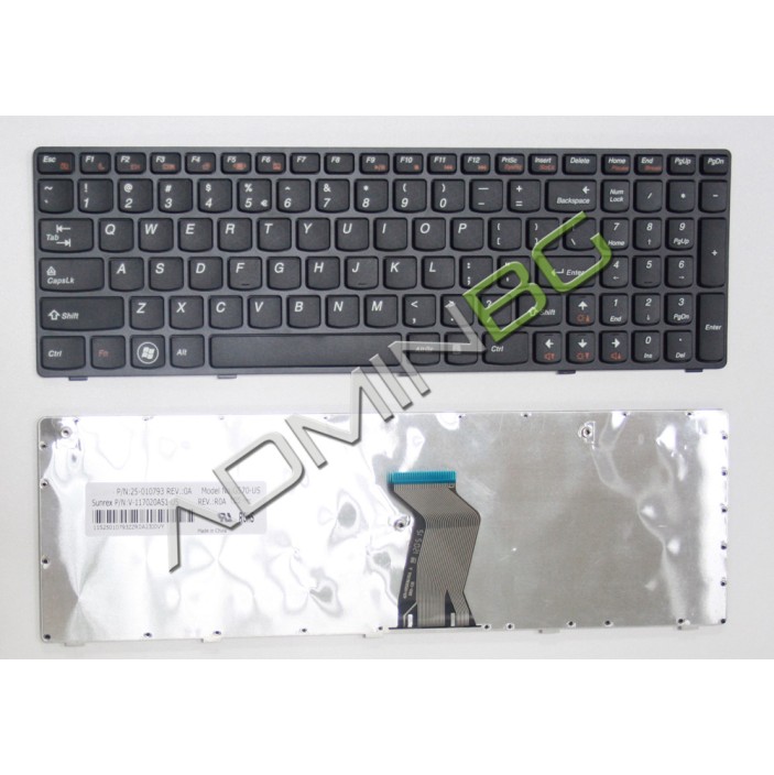 Πληκτρολόγιο Lenovo IdeaPad G570 G575 Z560 Z565, Μαύρο, US/UK