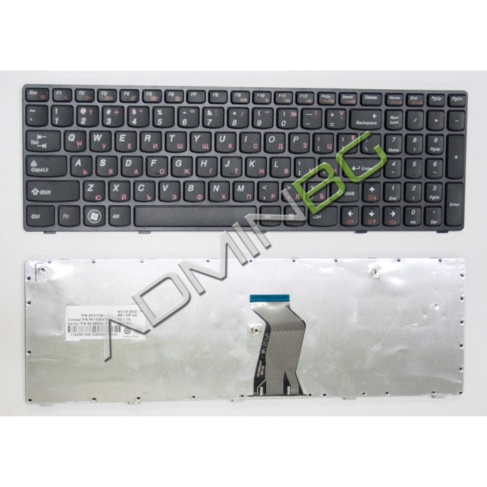 Πληκτρολόγιο Lenovo IdeaPad G570 G575 Z560 Z565, Μαύρο, US/UK ( +BG Print)