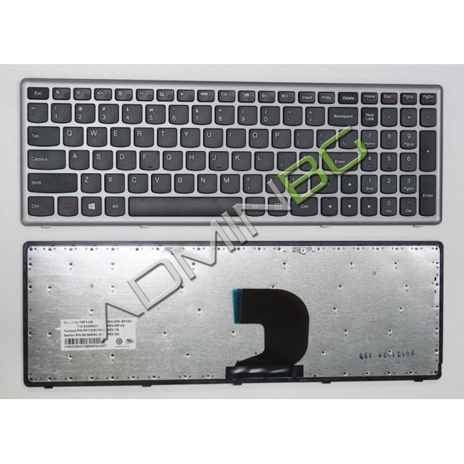 Πληκτρολόγιο Lenovo IdeaPad Z500 P500, Γκρί, US/UK