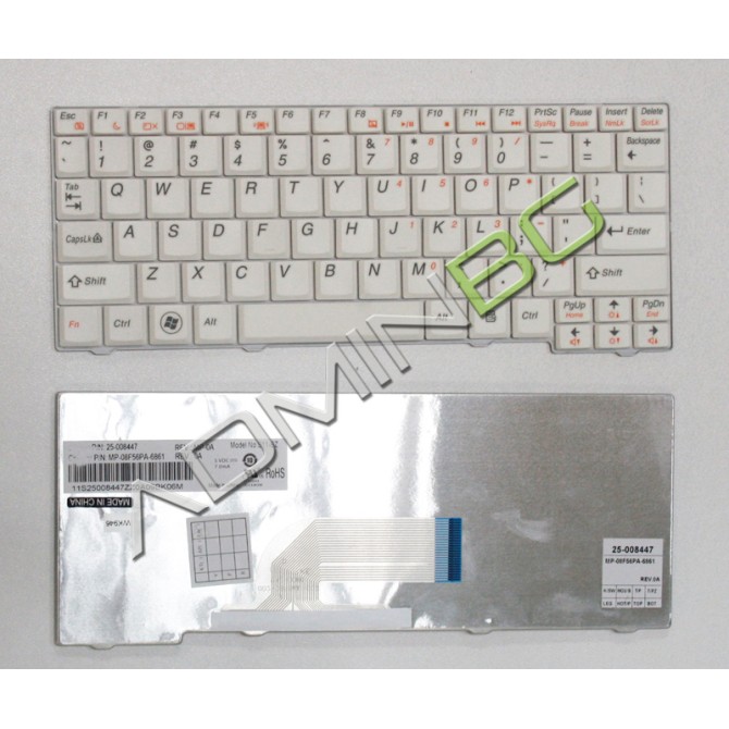 Πληκτρολόγιο Lenovo IdeaPad S10-2, άσπροa, US/UK ( +BG Print)