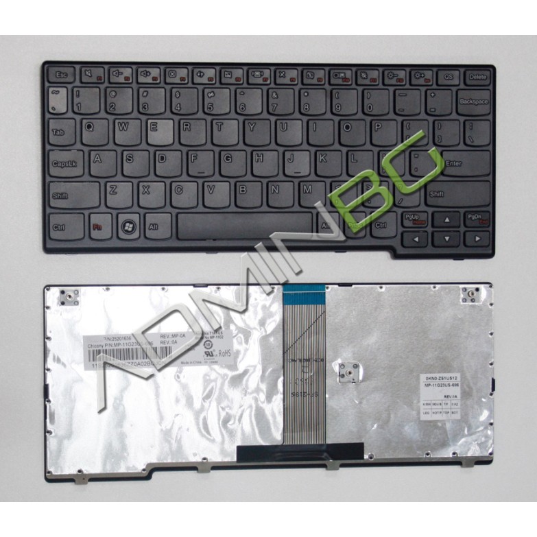 Πληκτρολόγιο Lenovo S206 S110, Μαύρο, US/UK ( +BG Print)