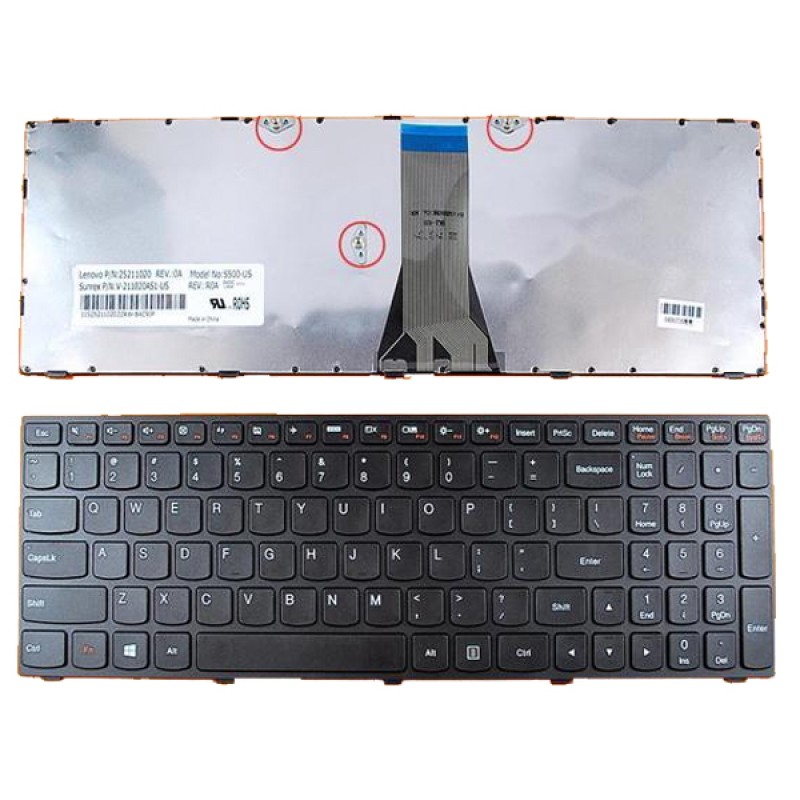 Πληκτρολόγιο Lenovo IdeaPad B50-30 G50-30 G50-70, Μαύρο, US/UK ( +BG Print)