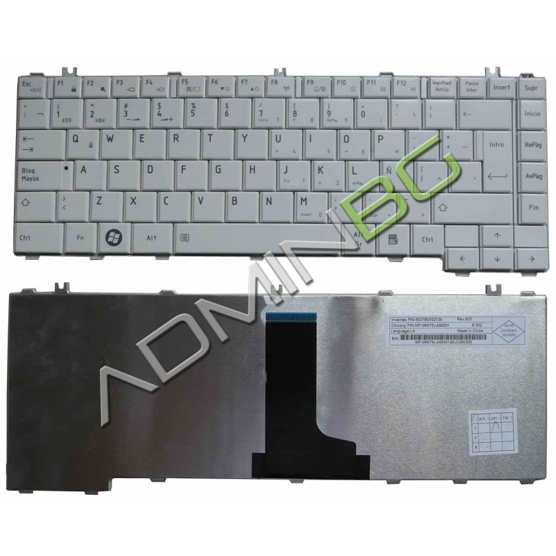 Πληκτρολόγιο Toshiba Satellite L600 L630 L640 L645, άσπροa, US