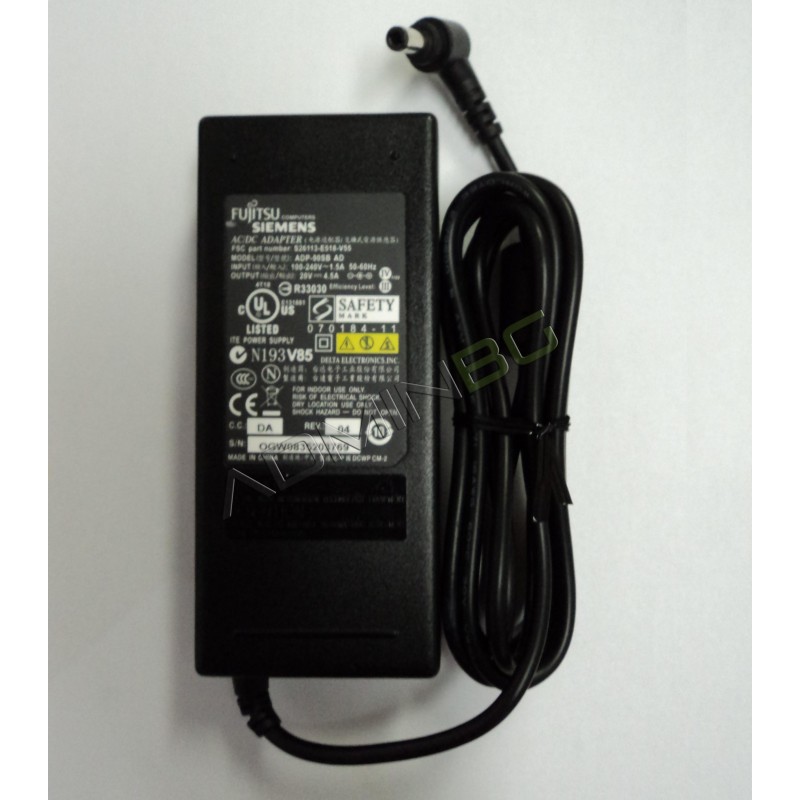 Γνήσιος φορτιστής φορητού υπολογιστή Fujitsu Siemens - 20V / 4.5A / 90W - (5.5x2.5)