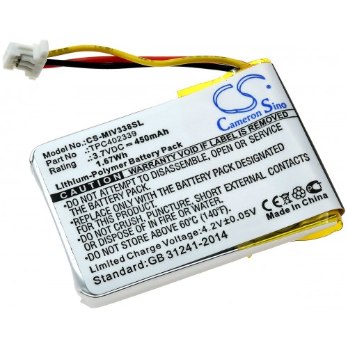 Μπαταρία βιντεοκάμερας crash/car Mio Mivue 338 / type TPC402339 3,7V 450mAh Li-polymer (C9M338)