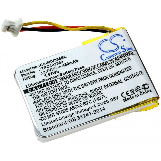 Μπαταρία βιντεοκάμερας crash/car Mio Mivue 338 / type TPC402339 3,7V 450mAh Li-polymer (C9M338)