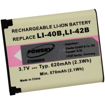 Μπαταρία φωτογραφικής μηχανής Olympus Li-40B 3,7V 620mAh Li-ion (K940)