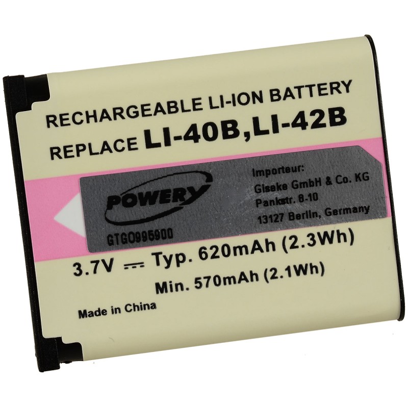 Μπαταρία φωτογραφικής μηχανής Olympus Li-40B 3,7V 620mAh Li-ion (K940)